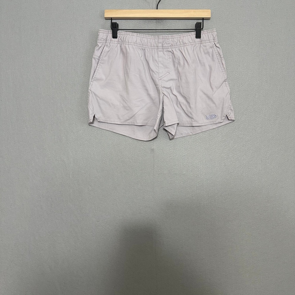 AFTCO Mens American Fishing Tackle Co Shorts Grey Elastic Waist Size L